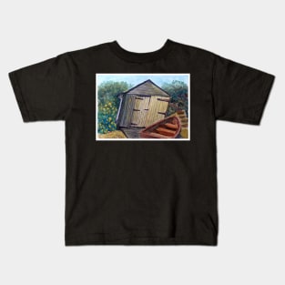 Boat House Tasmania - Watercolour Kids T-Shirt